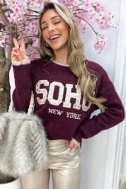 Studded soho trui - Bordeaux