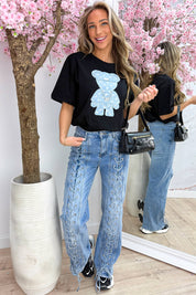 Iconic teddy T-shirt - Zwart