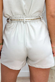Studded belt skort - Beige