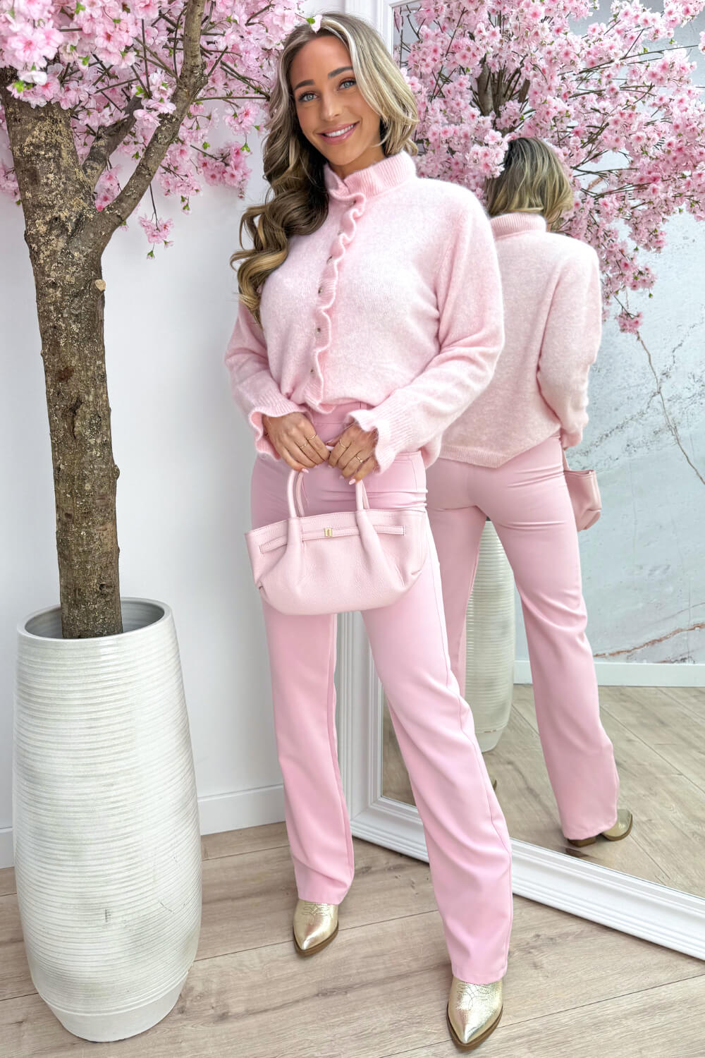 Pretty little ruffle trui - Roze