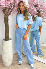 Never say never T-shirt - Sky blue