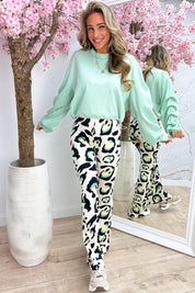 Basic draped sweater - Mint