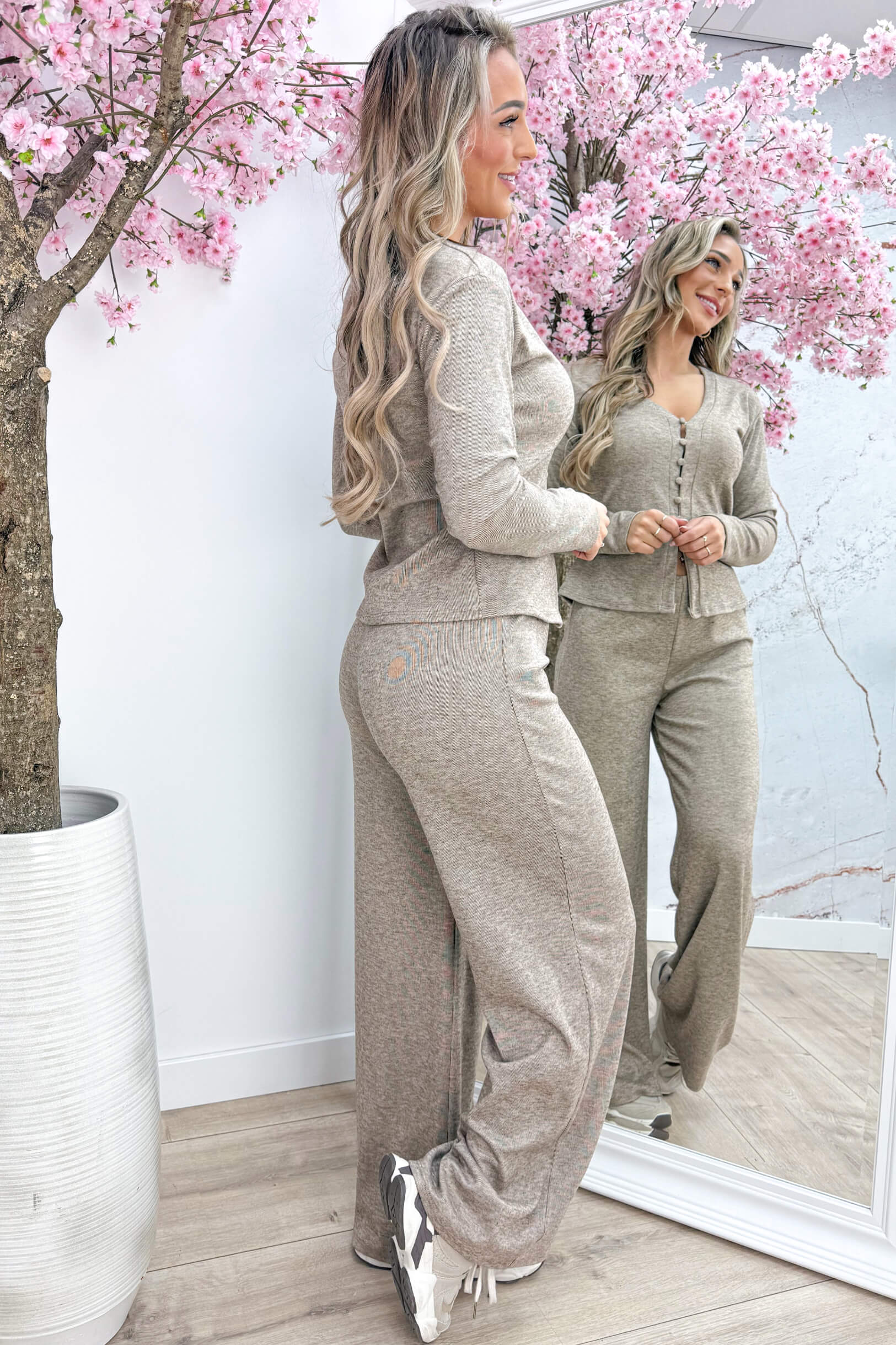 Button up comfy co-ord - Taupe
