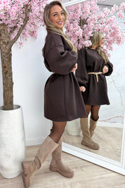 Oversized sweater dress - Bruin