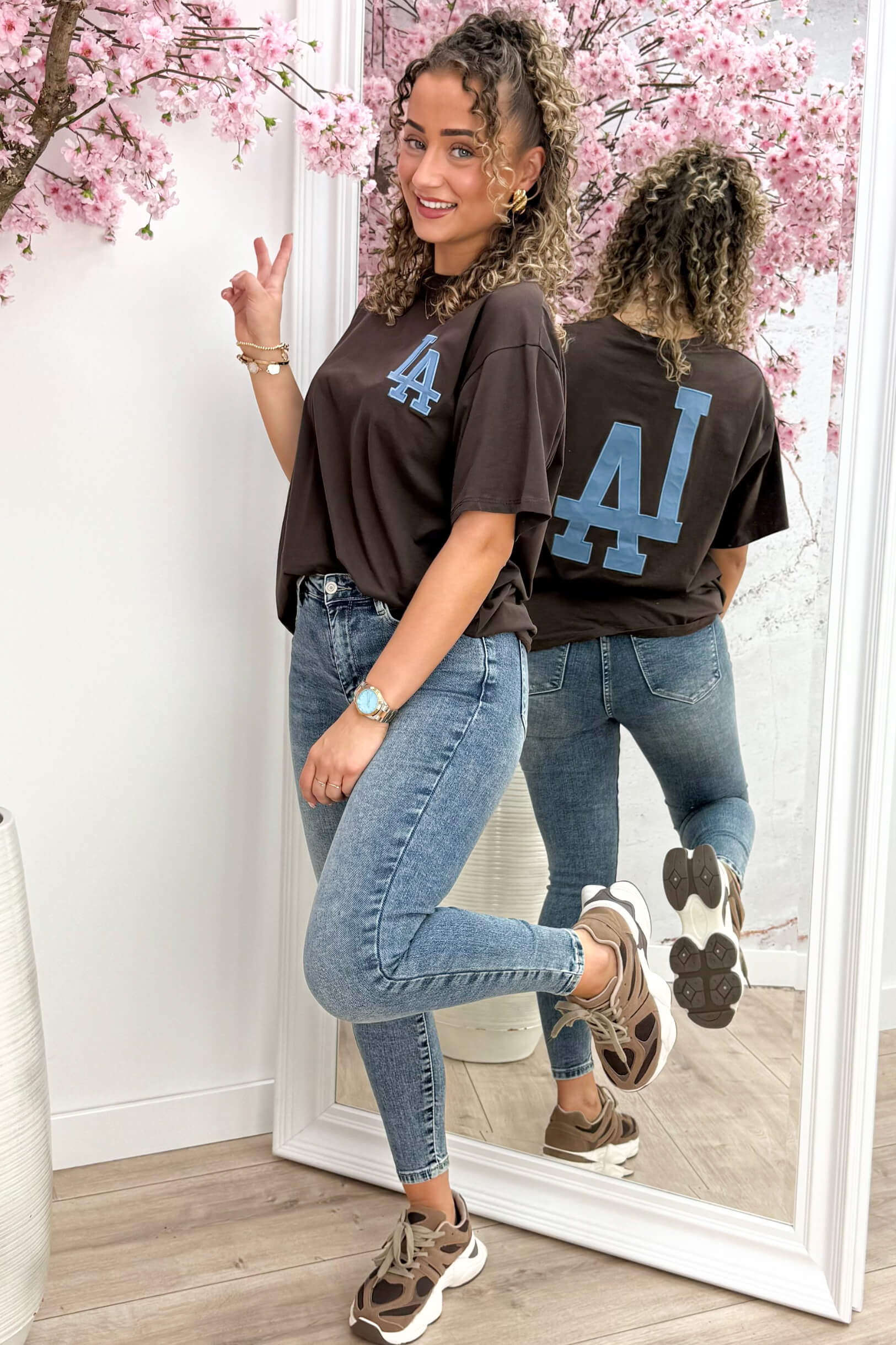 Denim la t -Shirt - braun