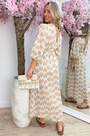 Seashell cotton dress - Beige