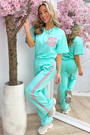 Sparkle pocket comfy co-ord - Mint