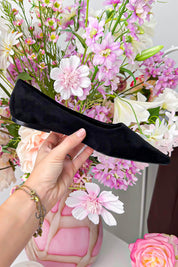 Suede point loafers - Zwart