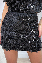 Party season velvet skirt - Zwart