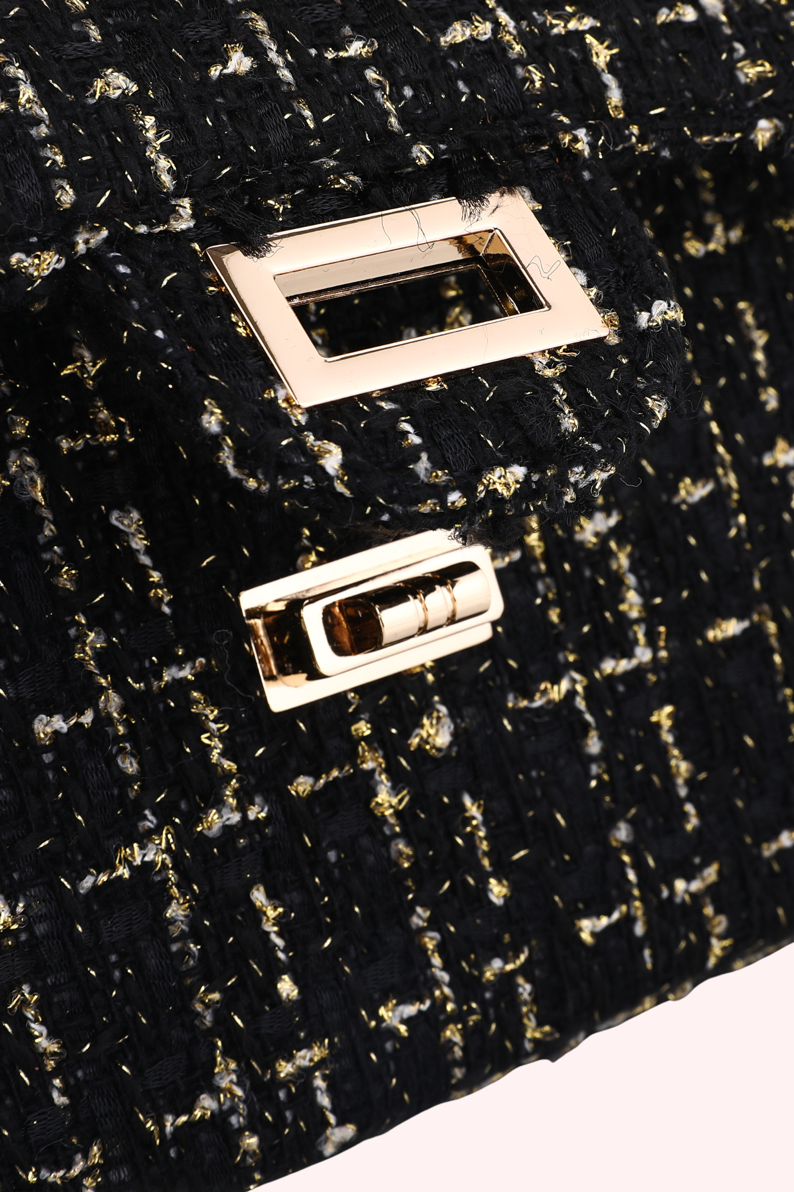 Goldie Lurex Tweed Bag - Black