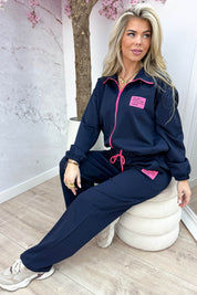 Neon perfect embleem comfy co-ord - Navy