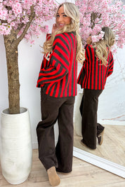 Maglione a righe Boheme - Rosso