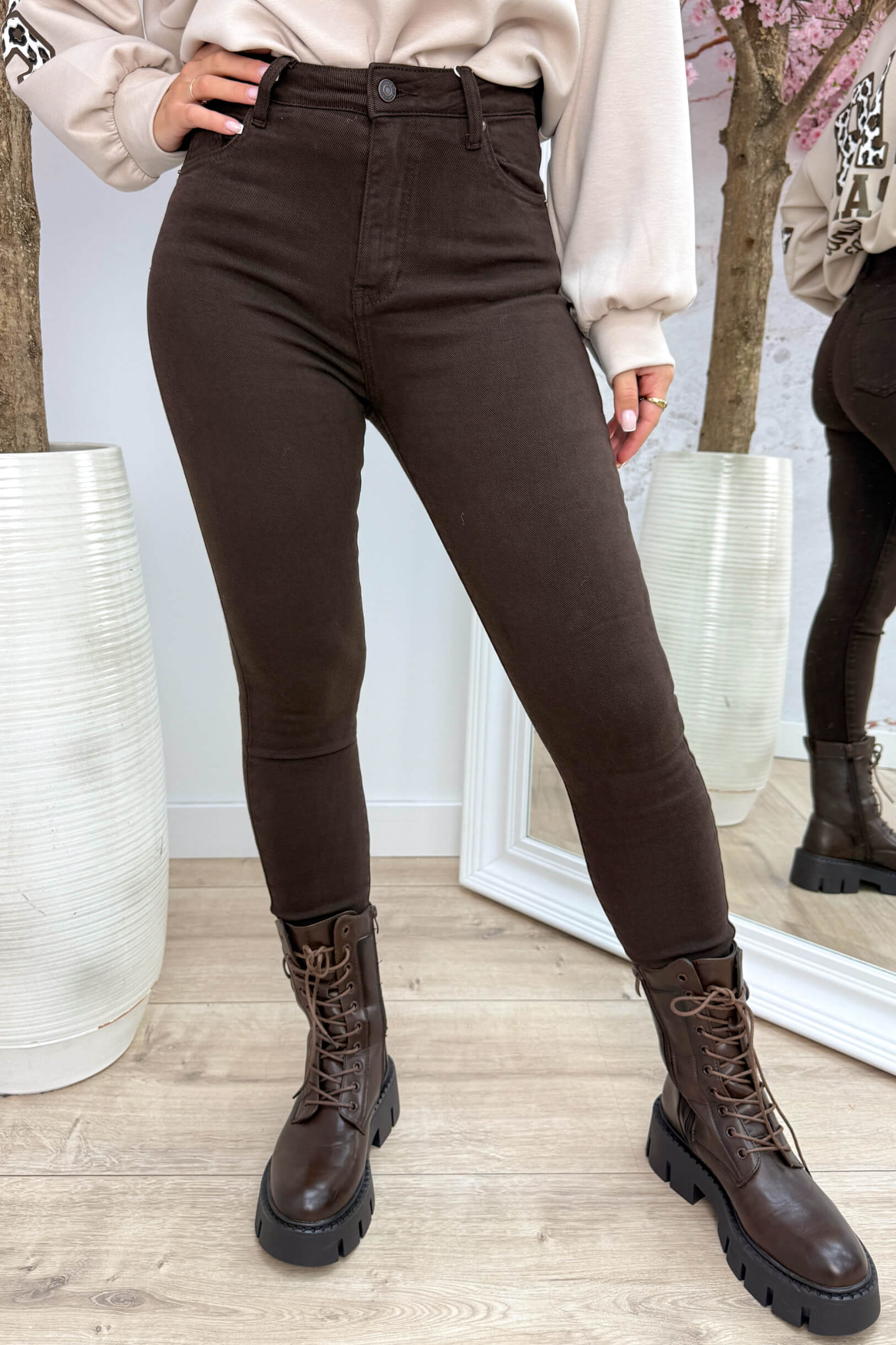 Brown skinny jeans - Bruin