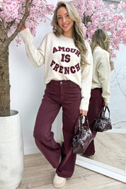 Wide leg jeans RD9091-7 - Bordeaux