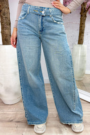 Something different wide leg jeans - Sky blue
