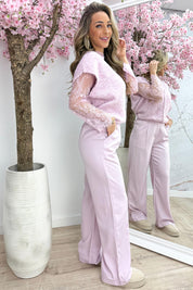 Layered lace topje - Roze