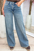 Jean large réglable 2.0 (Queen Hearts) - Jeans bleu