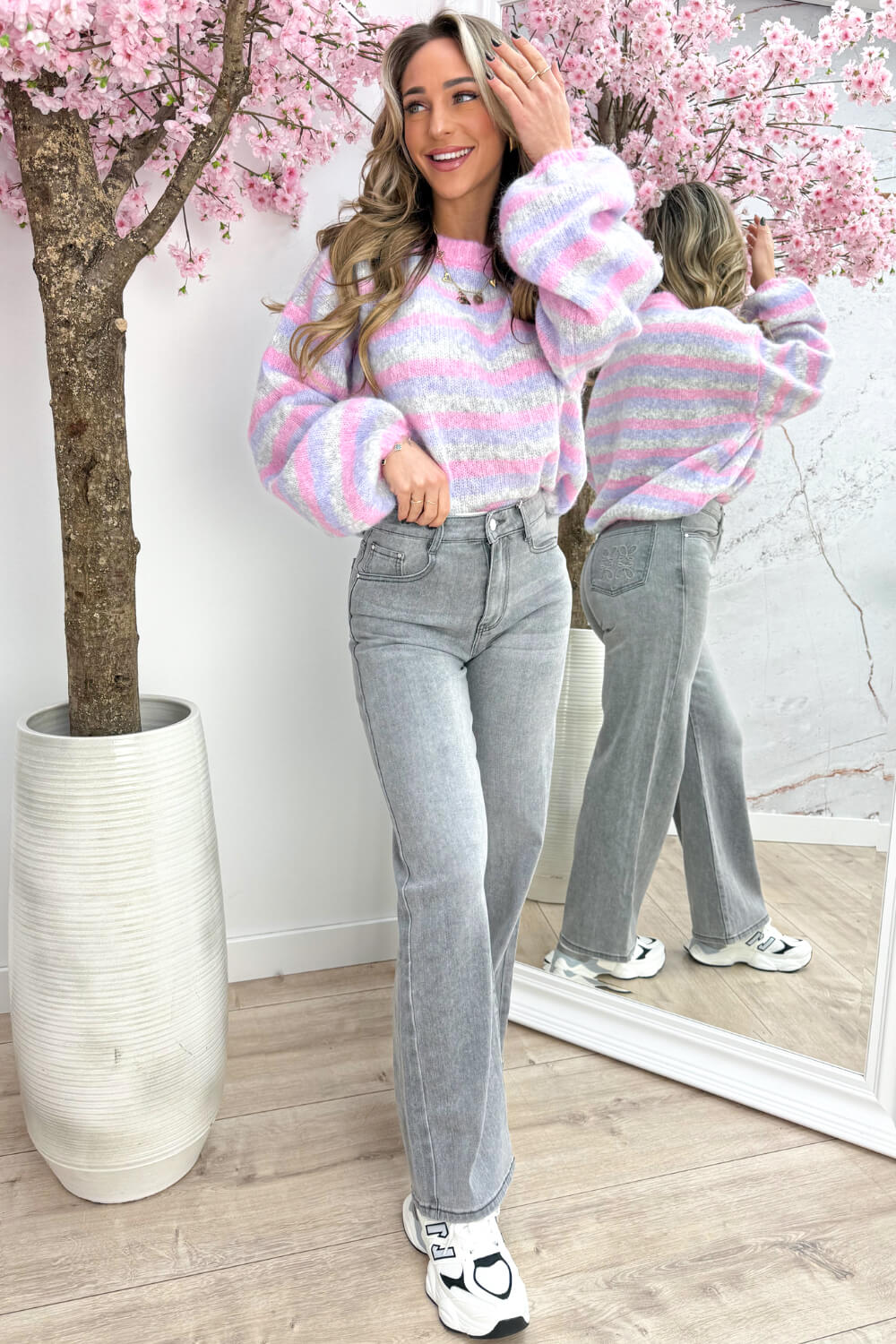 Candy stripe trui - Lila