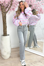 Candy stripe trui - Lila