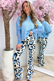 Lace sleeve trui - Sky blue