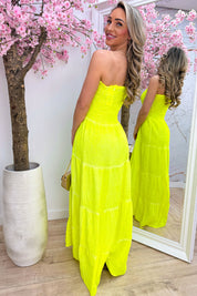 Neon cotton dress - Geel