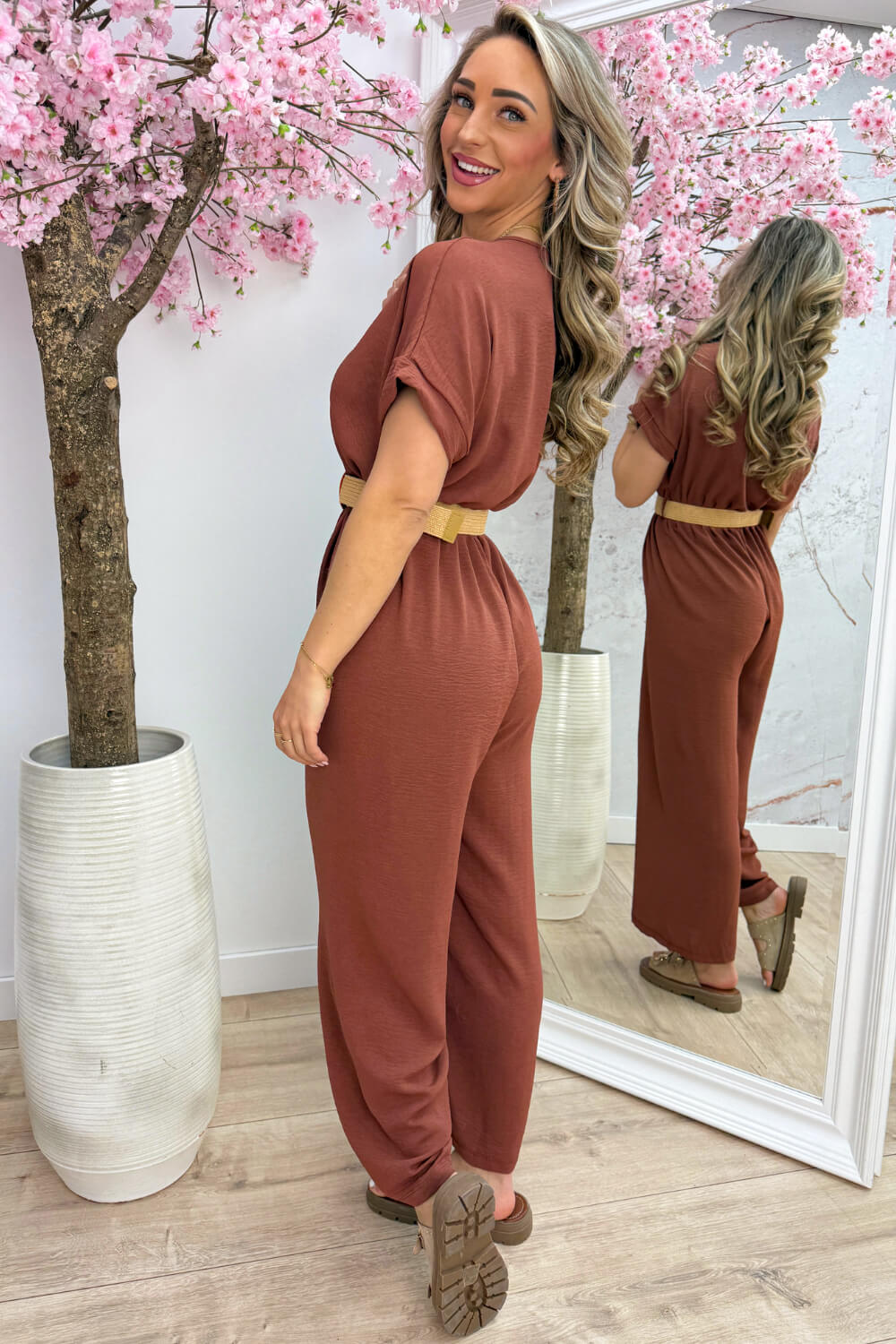Portofino jumpsuit (Incl. riem) - Terracotta