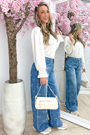 Basic elastic topje - Beige