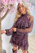 Twinkle all night layer dress - Berry purple
