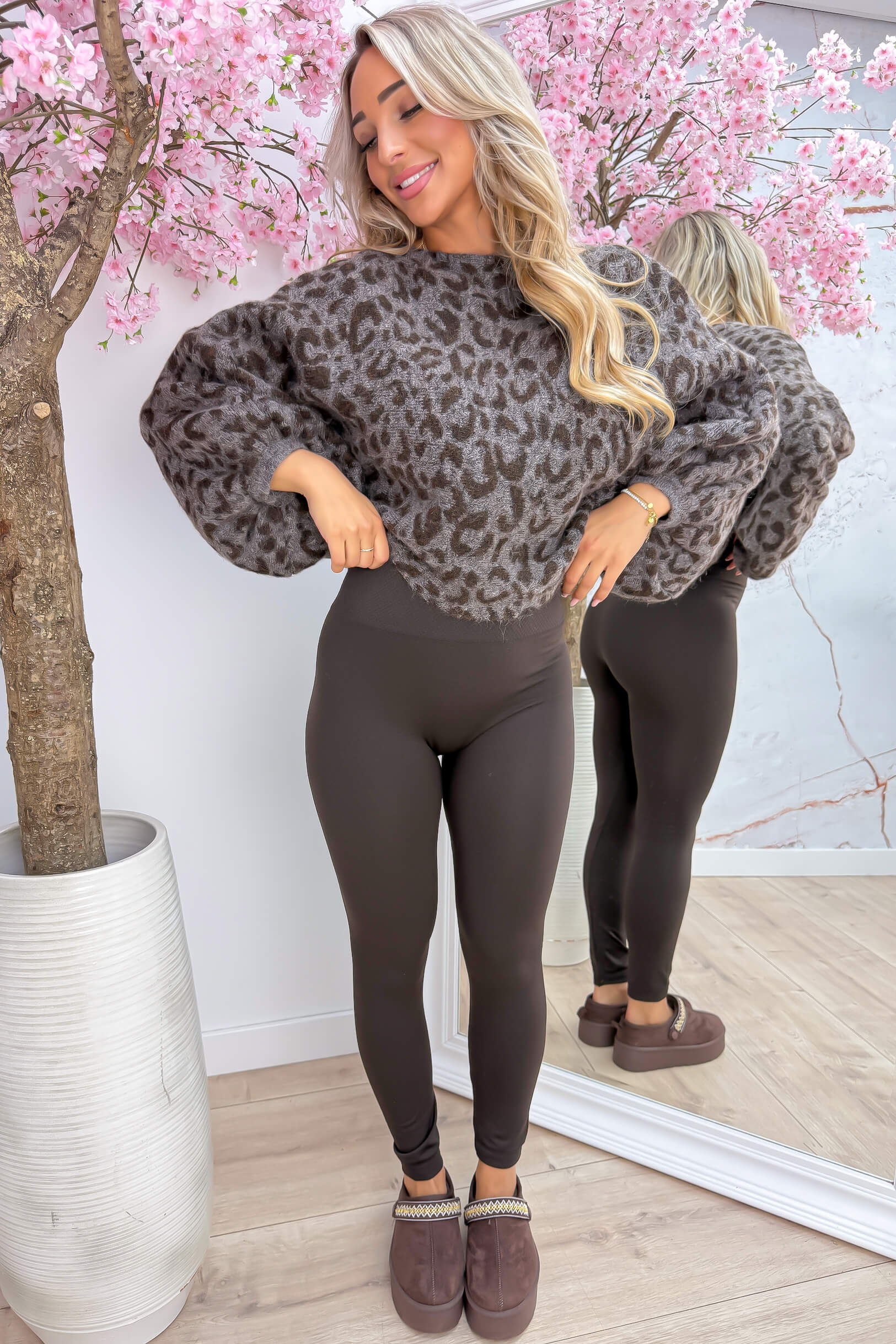 Purrfectly wild trui - Dk. taupe