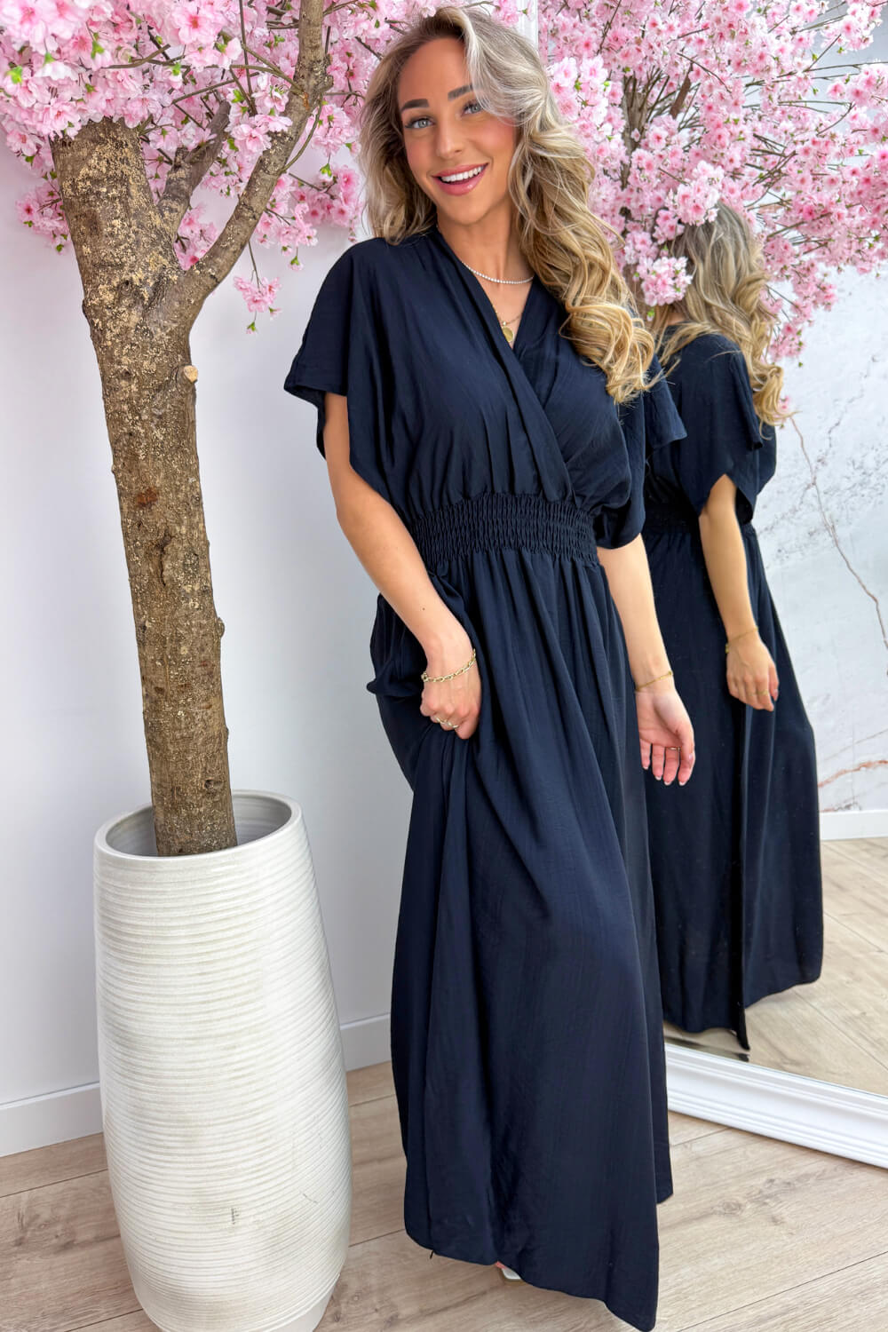 Verona elastic maxi dress - Navy