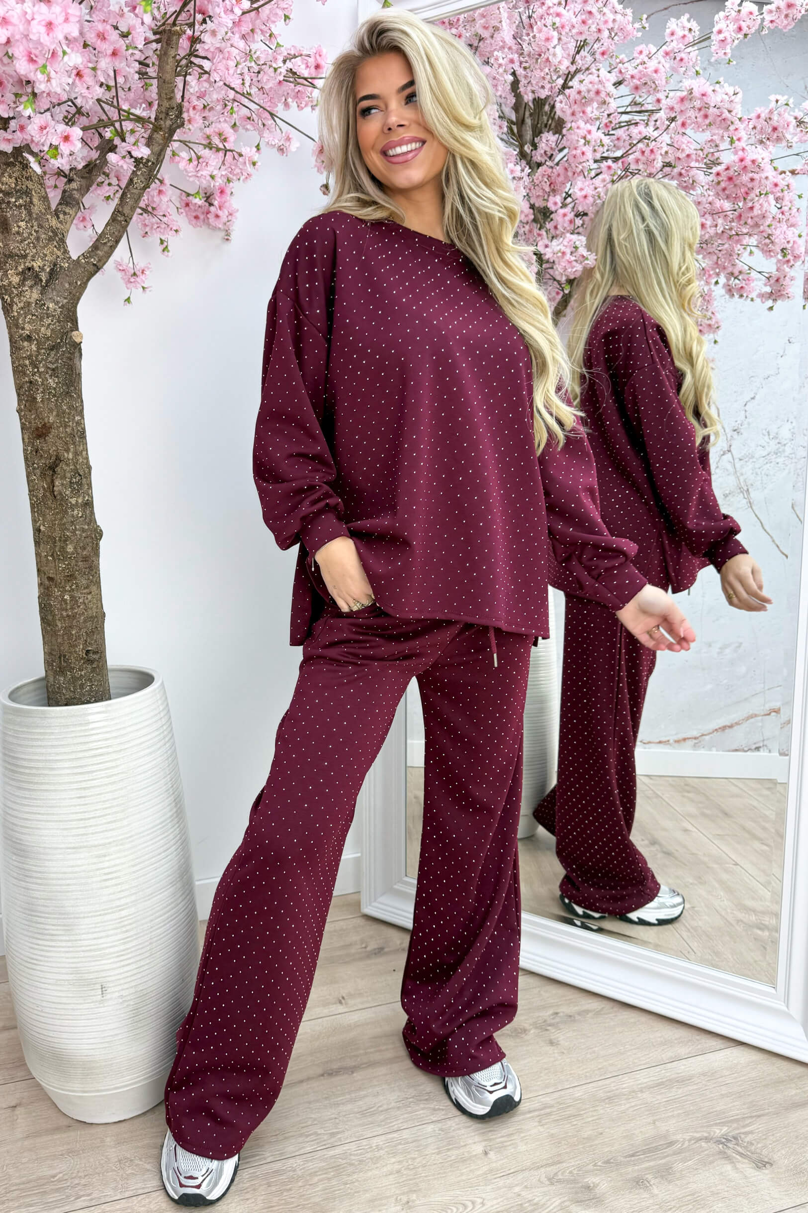 Diamond comfy co-ord - Bordeaux