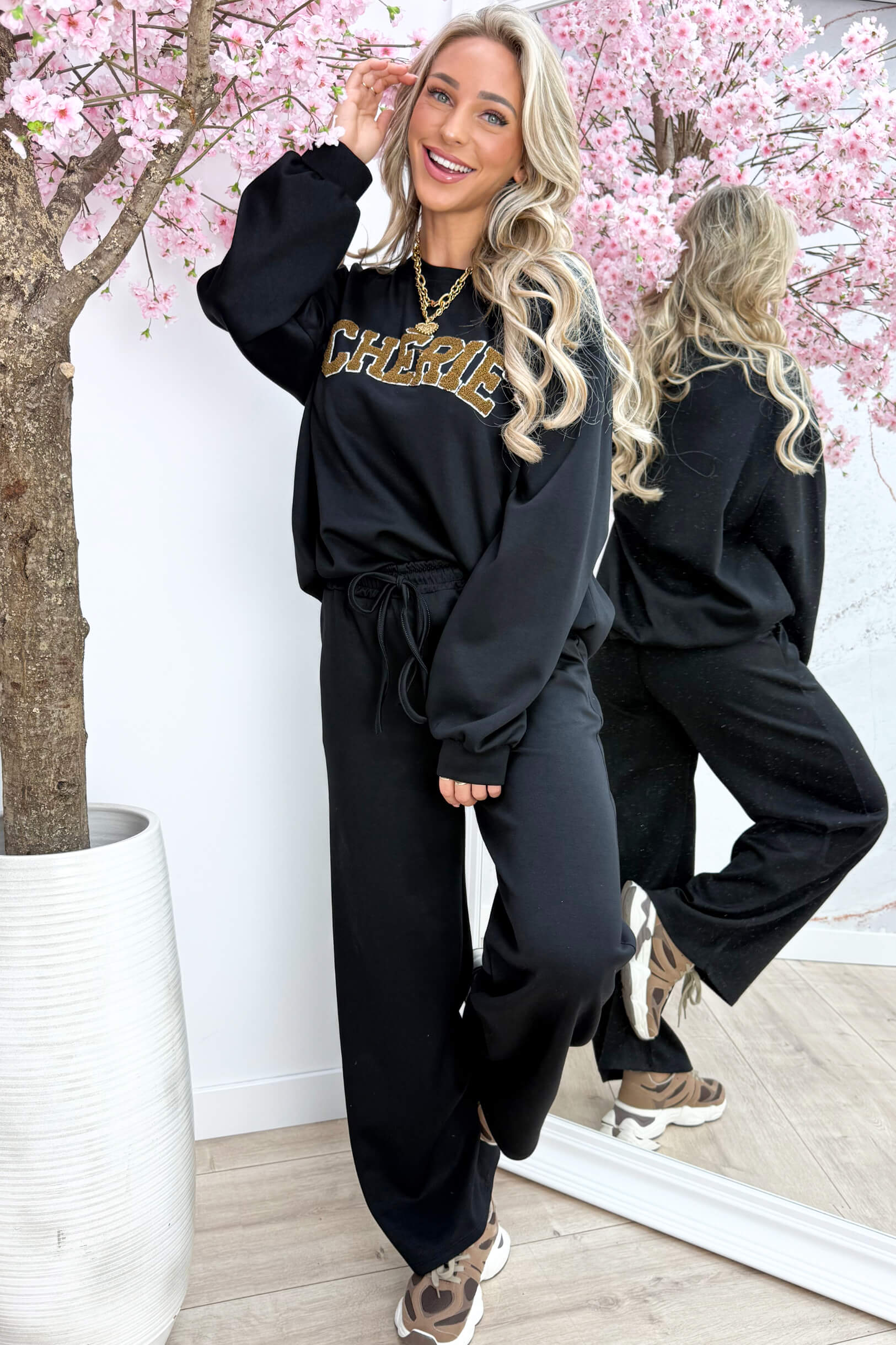 Cherie comfy co-ord - Zwart