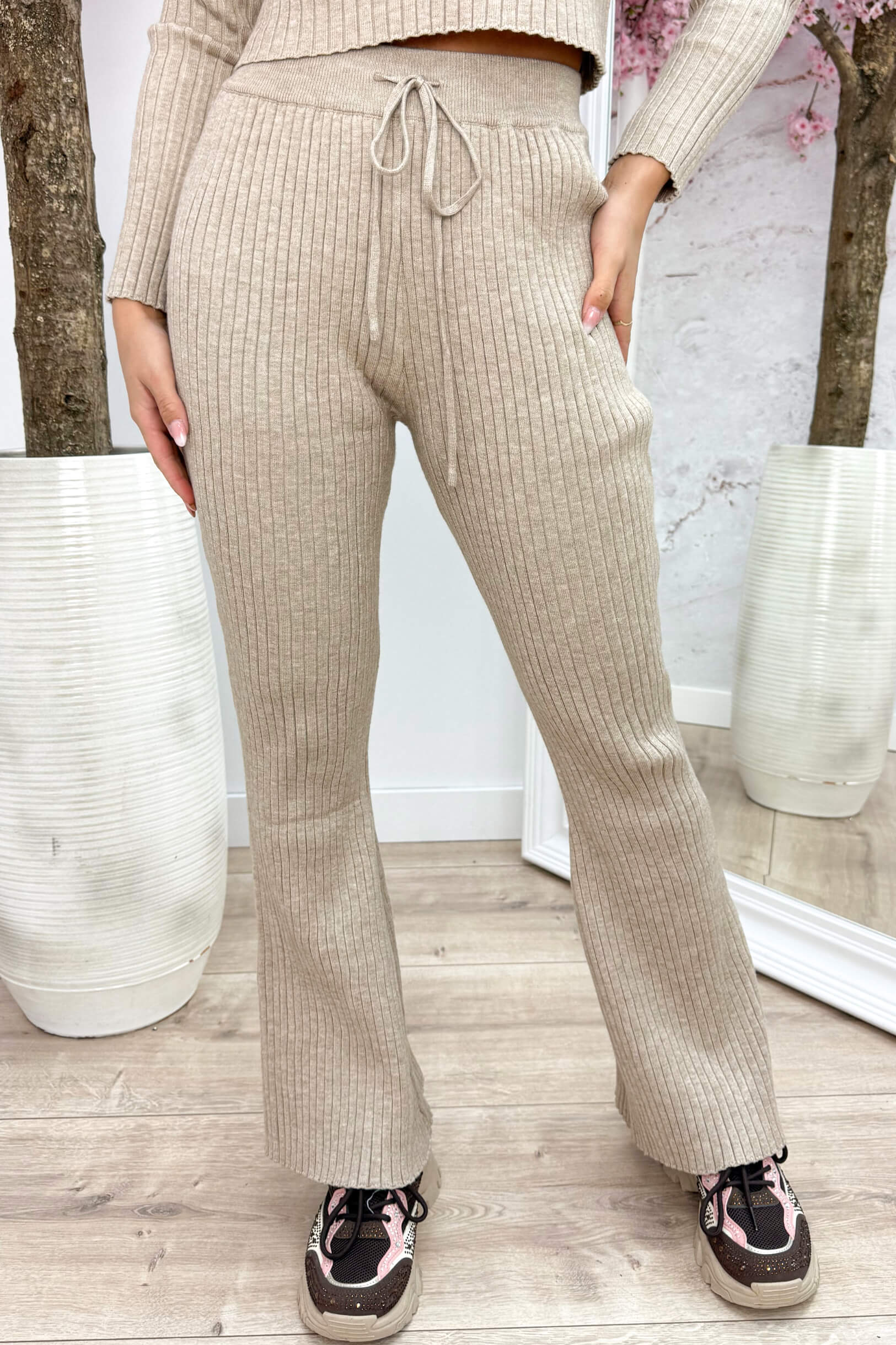 Number one ribbed pants - Lt. taupe