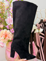Suede luxury heels - Zwart