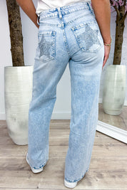 Diamond star wide leg jeans - Jeans blue