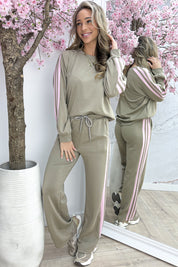 Stripe supreme co-ord - Taupe