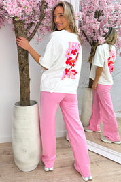 Lead with love oversized T-shirt - Wit