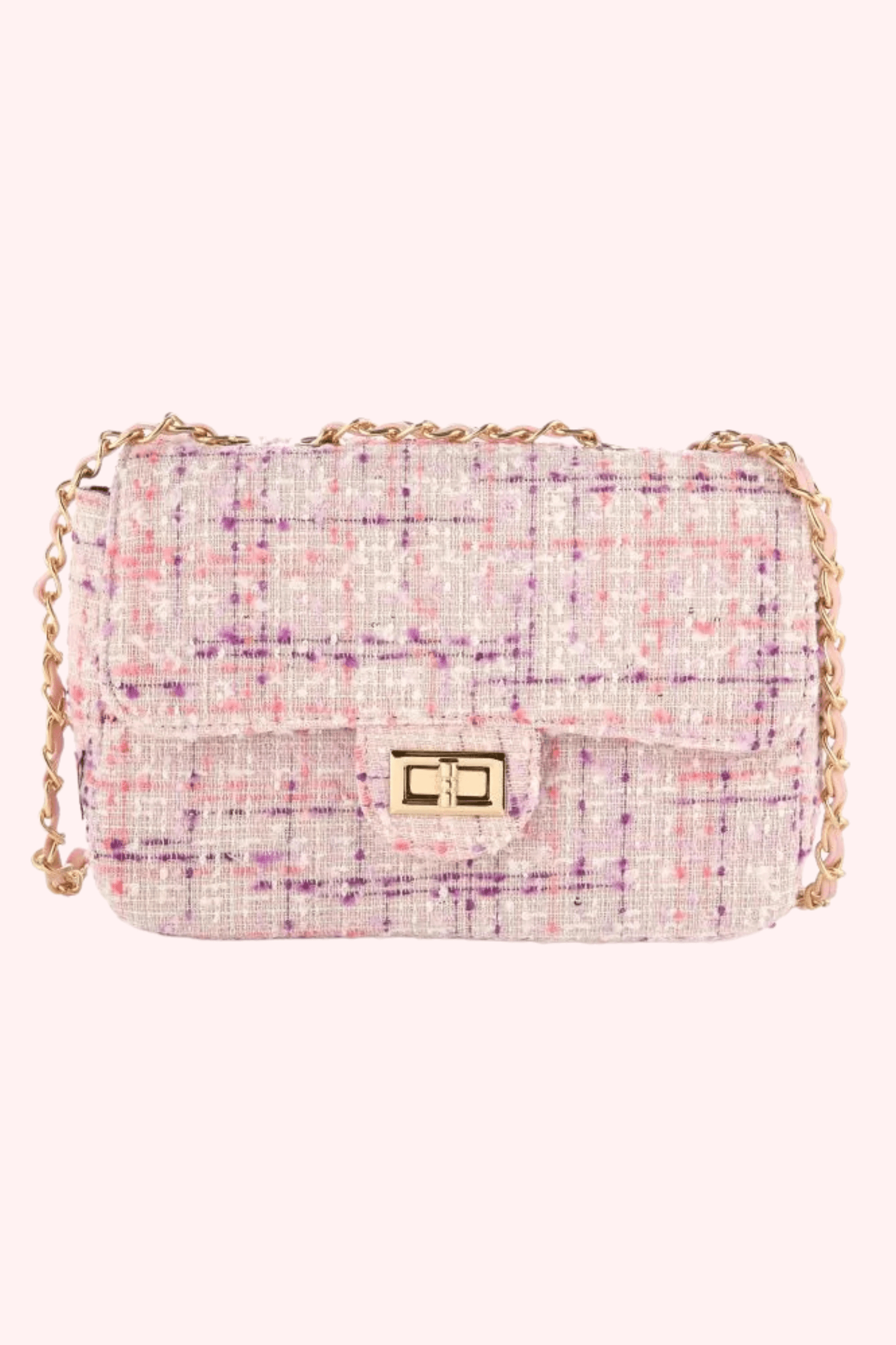 Colorful tweed bag - Lollypop roze