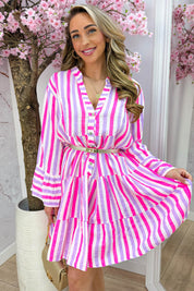 Sunny stripes cotton ibiza dress - Lila