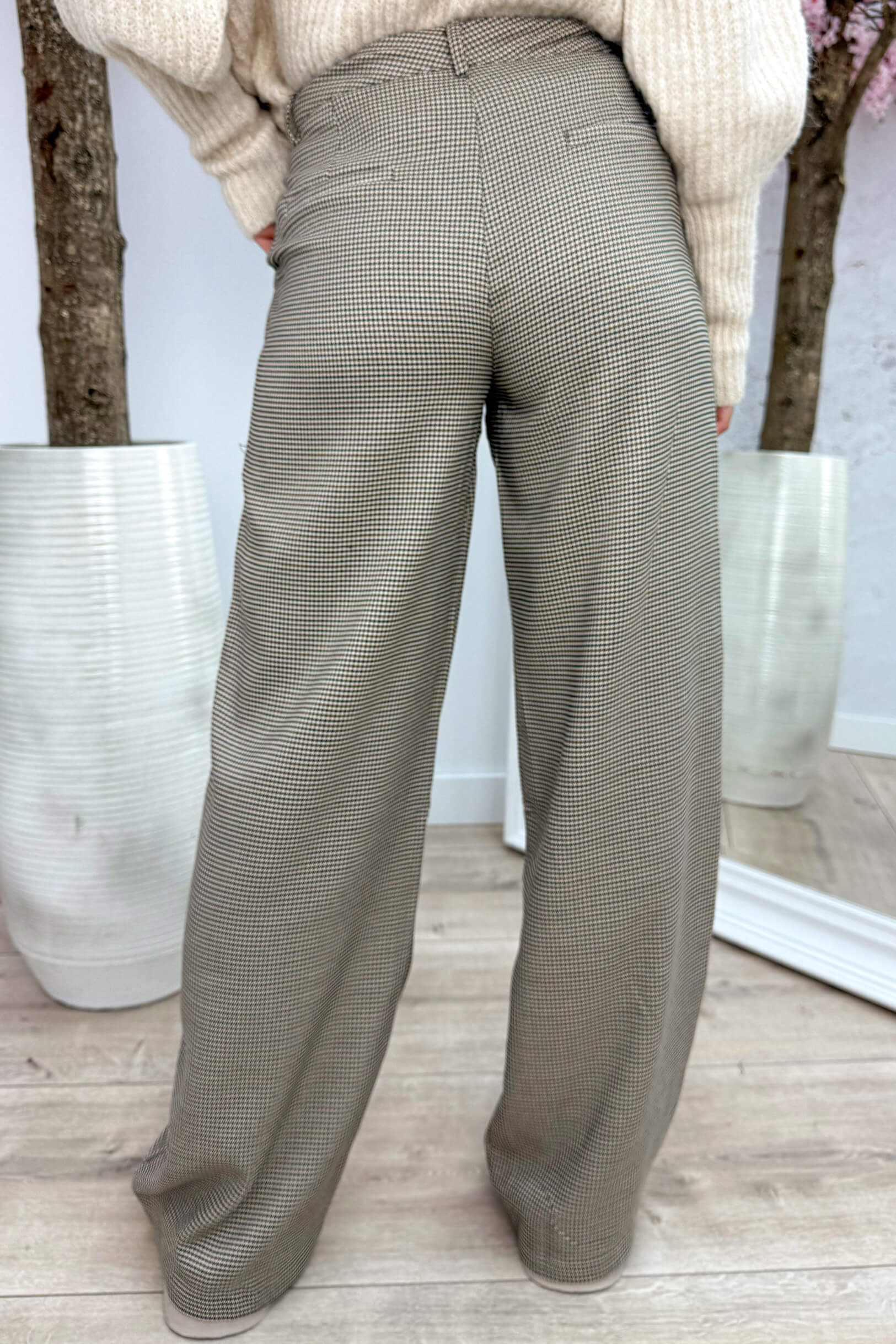 Checkered pantalon - Beige