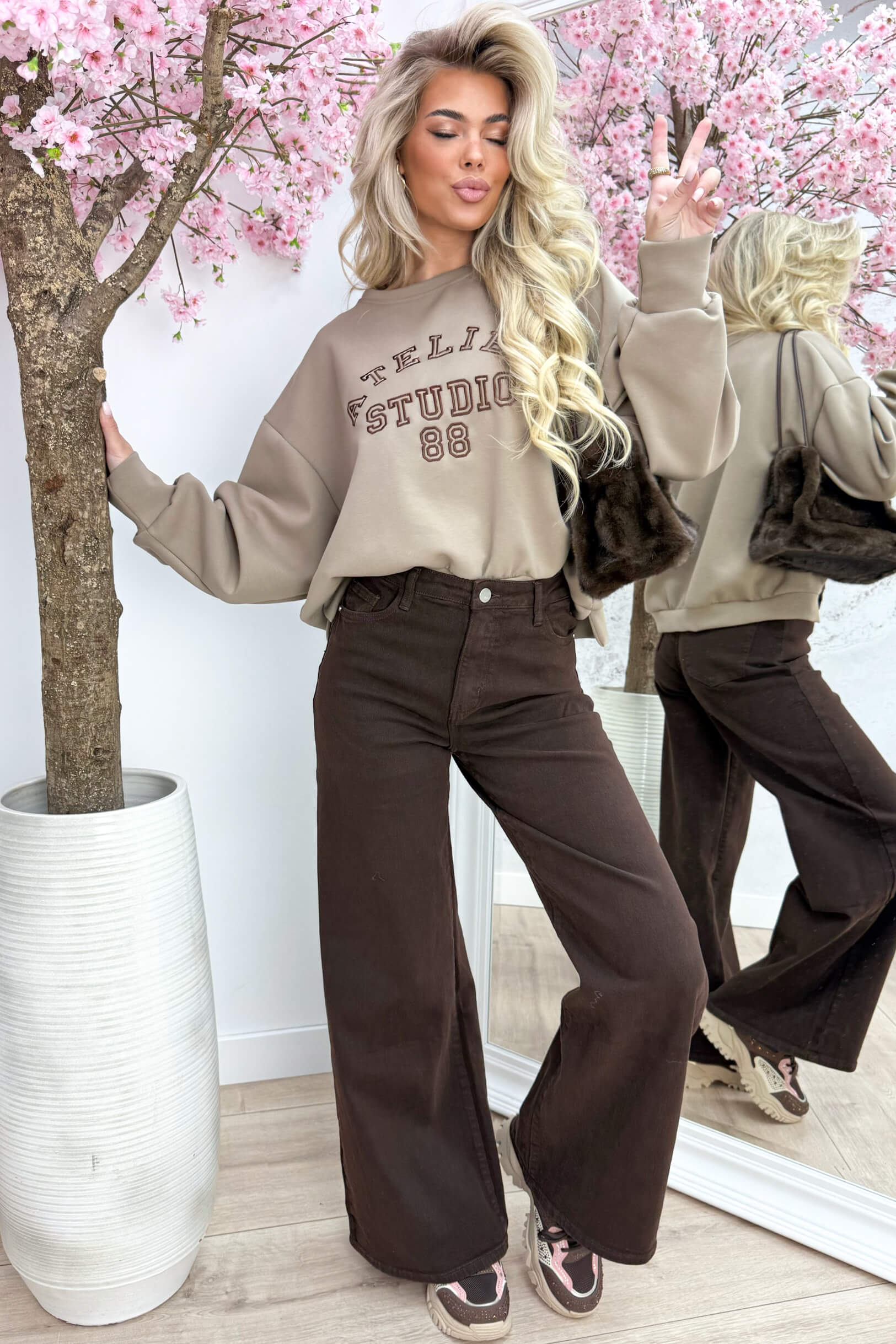 Atelier studio cropped sweater - Dk. beige