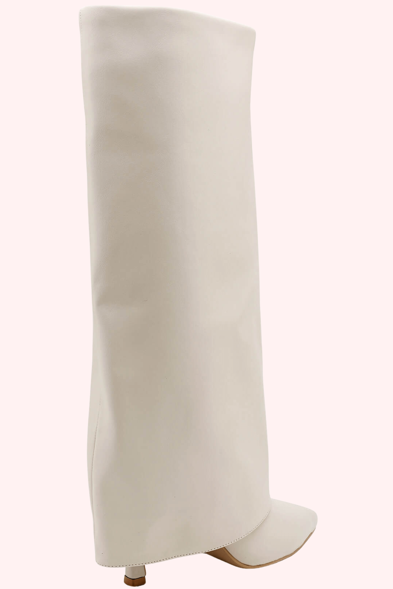 Leather look overlap heels - Beige