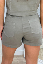 Musthave denim skort - Taupe