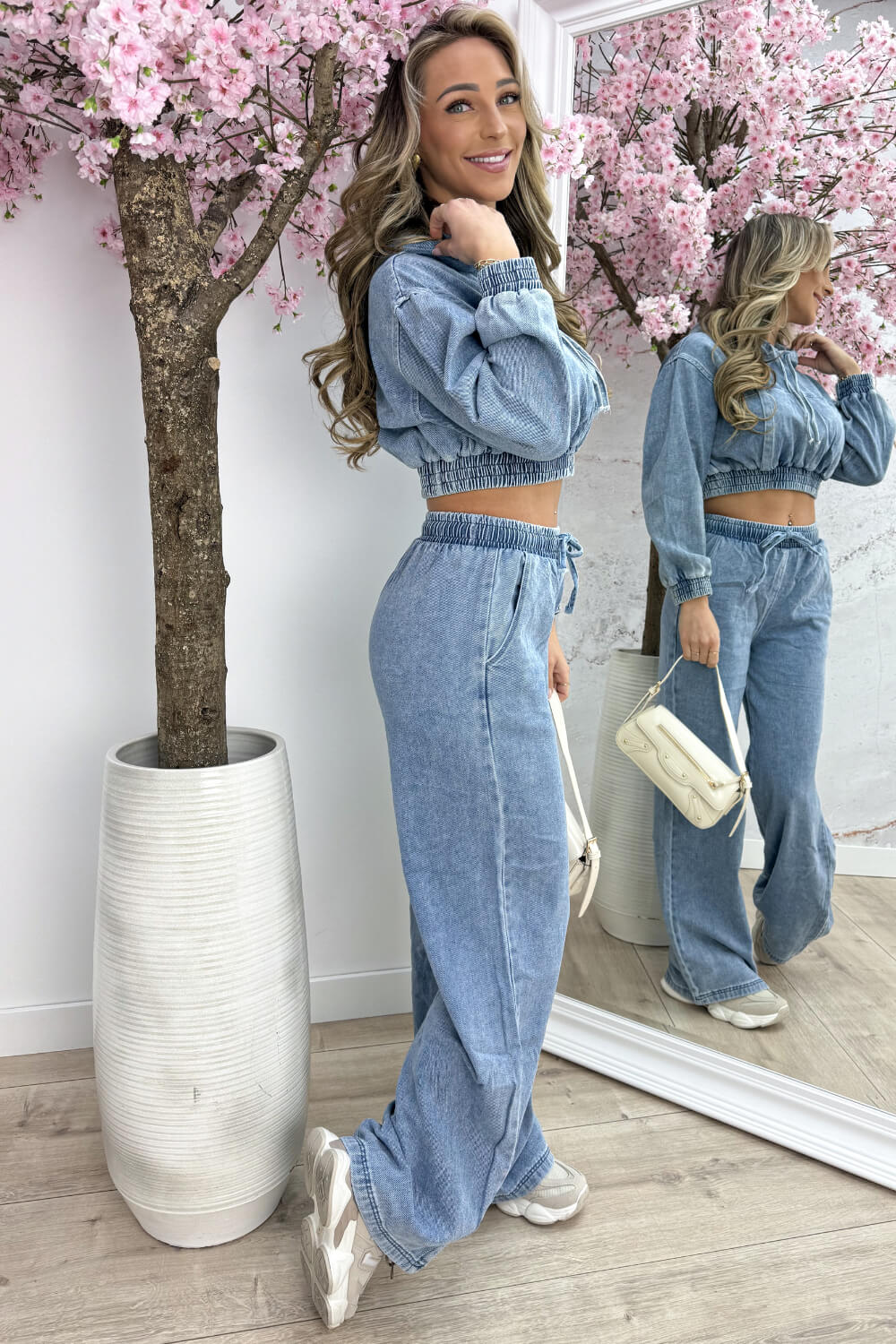 Hooded denim topje - Jeans blue