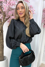 So lovely stripe blouse - Zwart