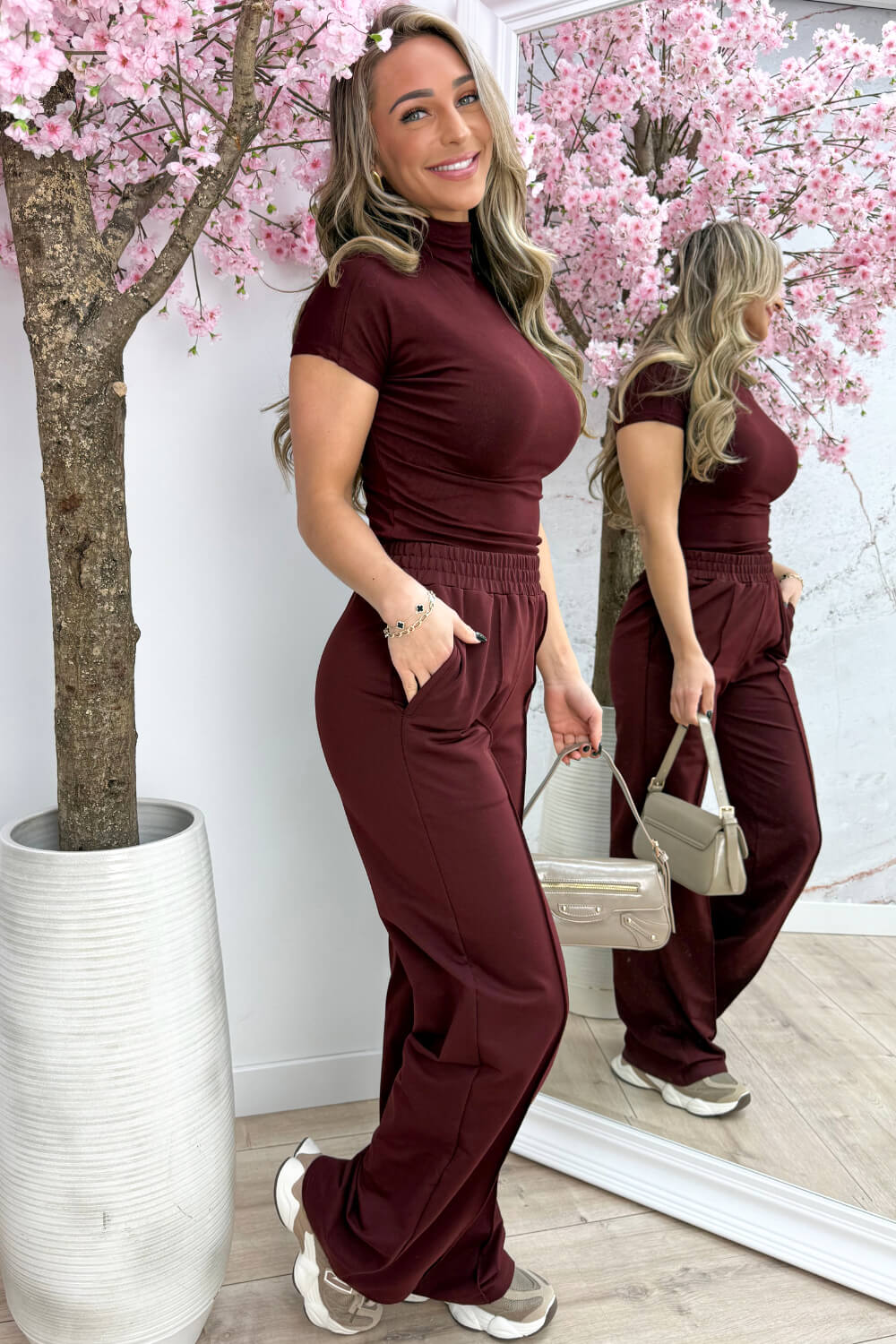 Basic turtle neck topje - Bordeaux