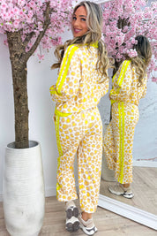 Striped leopard comfy co-ord - Geel