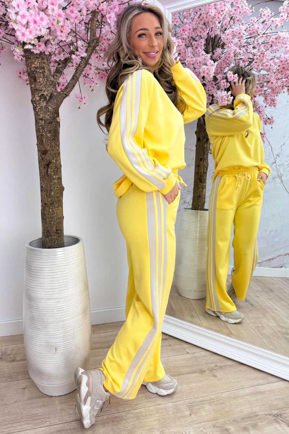 Stripe supreme co-ord - Lt. Geel