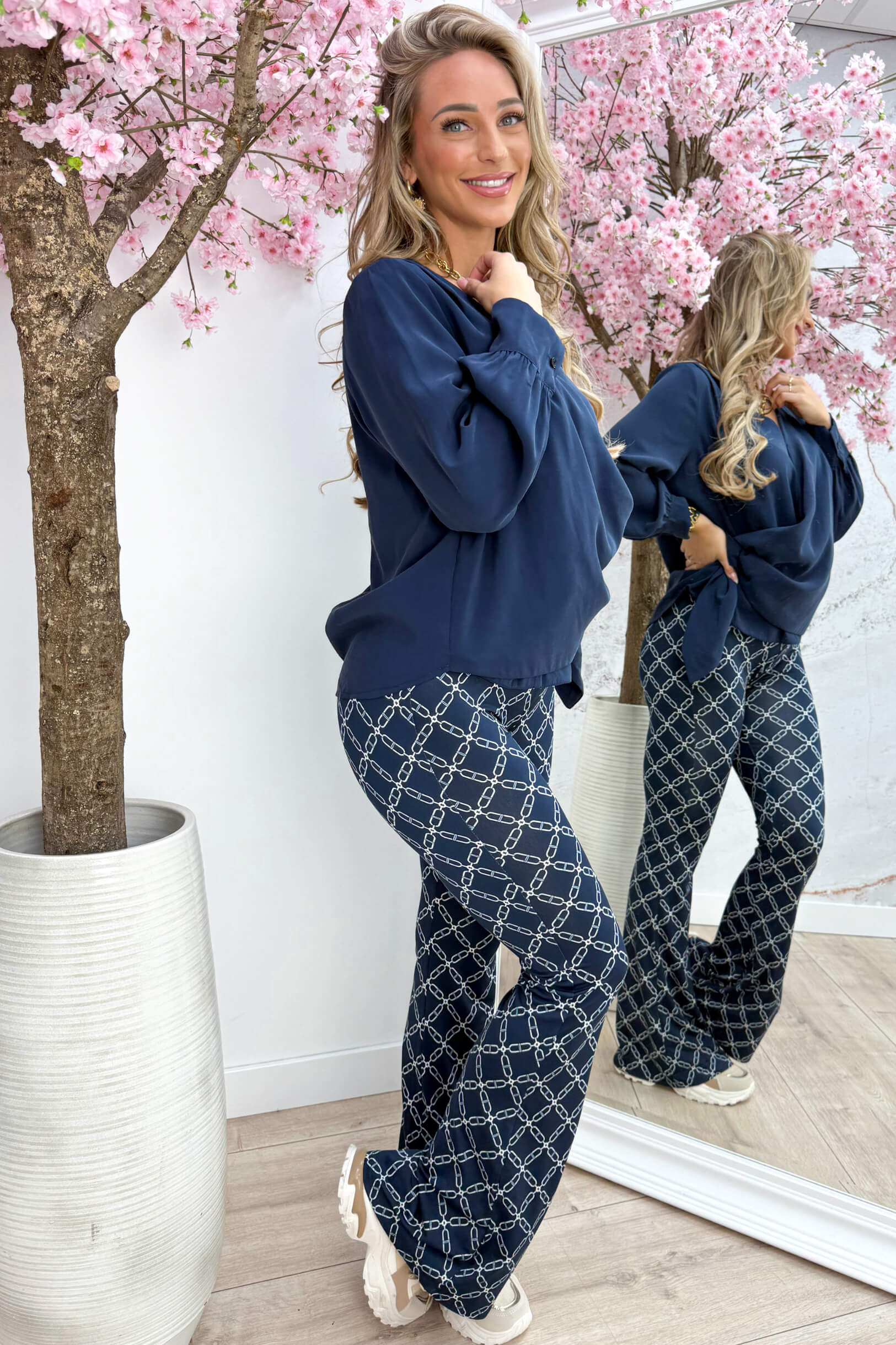 Omslag bow topje - Navy
