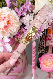Perfect fit verstelbare riem (Echt leer!) - Oud roze